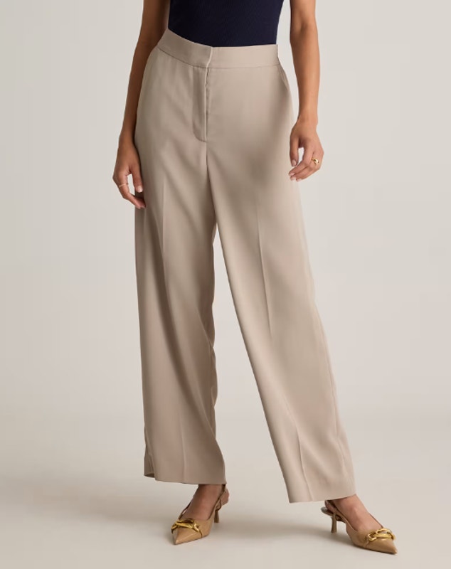 Quince Stretch Crepe Classic Trouser Pants Morel Gray Size 10